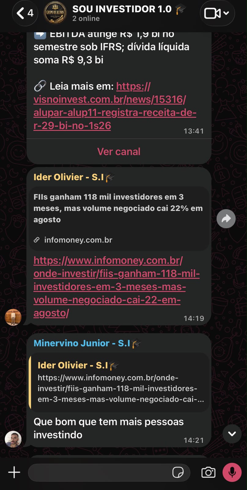 Conversa no grupo de alunos - 4
